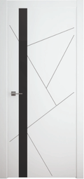 Межкомнатная дверь Albero Геометрия 6 эмаль белая стекло черное