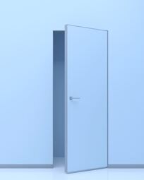 Скрытая дверь невидимка Invisible под покраску с алюминиевой матовой кромкой 4 стороны