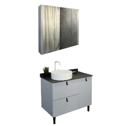 Комплект мебели для ванной Comforty Сорренто 90 светло-серый
