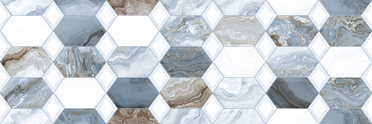Настенная плитка Primavera Гипноз Декор голубой 05 30x90 см DG18-05
