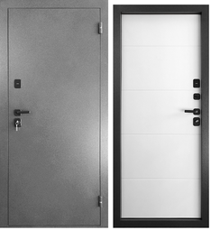 Входная дверь Промет Холд Термо Букле Графит/Экошагрень белая