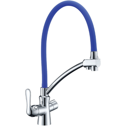 Смеситель для кухни Lemark LM3070C-Blue Comfort с подключением к фильтру с питьевой водой хром синий