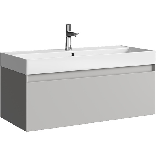 Тумба с раковиной Aqwella Geometria 100 серый туман