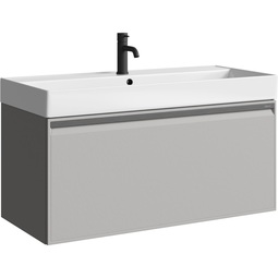 Тумба с раковиной Aqwella Pure 100 серый туман