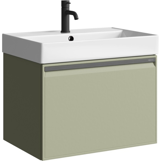 Тумба с раковиной Aqwella Pure 66 шалфей зеленый