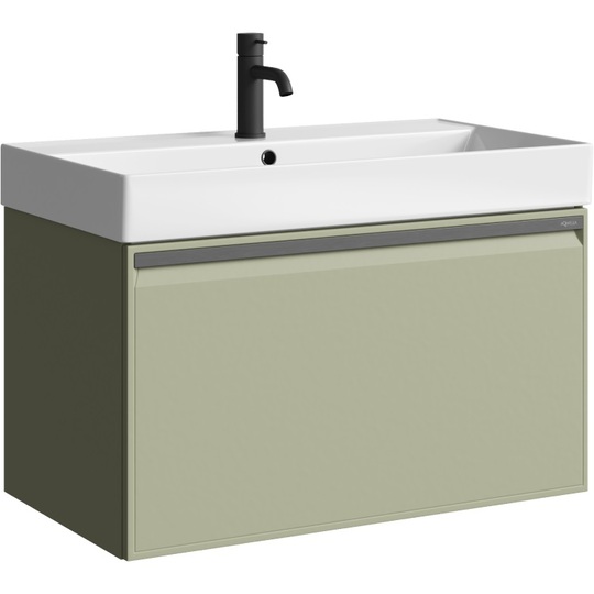 Тумба с раковиной Aqwella Pure 81 шалфей зеленый