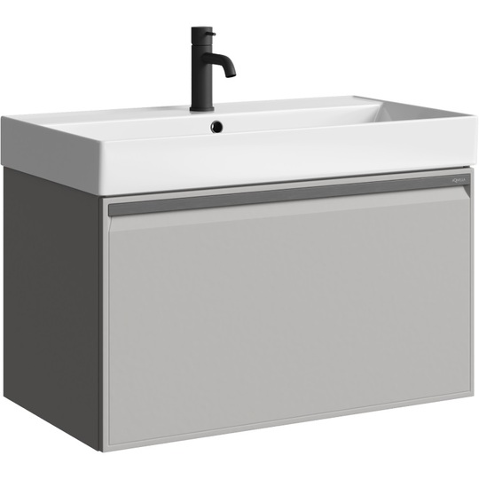 Тумба с раковиной Aqwella Pure 81 серый туман