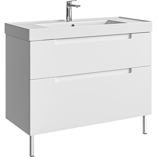 Тумба с раковиной Aqwella Ванкувер 101 белая напольная