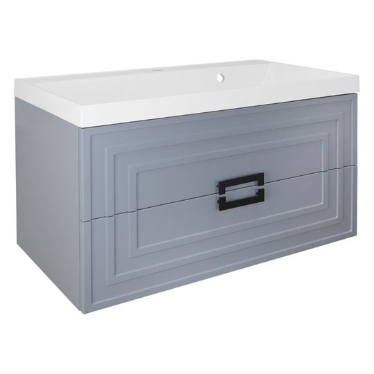 Тумба с раковиной Azario Armario 90/2 серый матовый