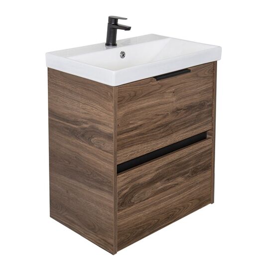 Тумба с раковиной Comforty Селенга 50 дуб темно-коричневый