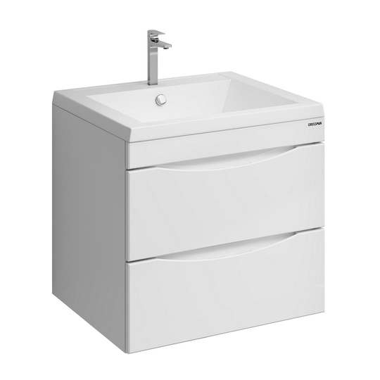 Тумба с раковиной Grossman Виста 58 белый глянец подвесная