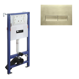 Инсталляция Veconi Frame V600 с кнопкой Flush V1 золото брашинг