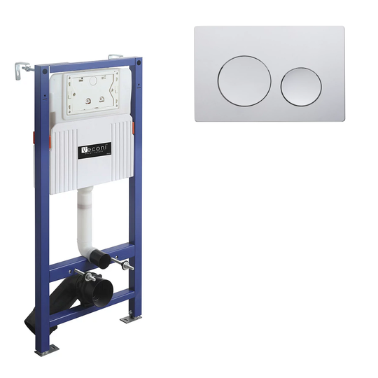 Инсталляция Veconi Frame V600 с кнопкой Flush V2 хром глянец